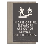 In Case of Fire, Elevators Are Out of Service - Braille