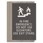 In Fire Emergency, Do Not Use Elevator - Braille