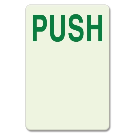 Photoluminescent PUSH Door Handle Marking