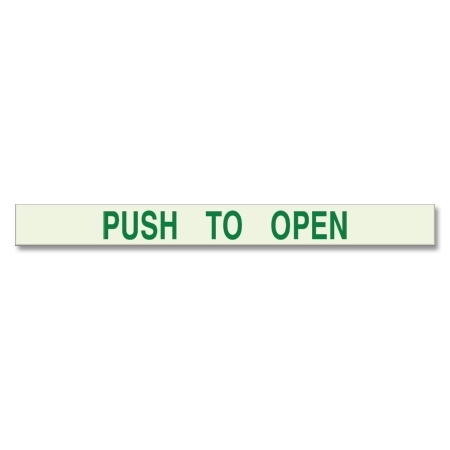 Photoluminescent Push to Open Sign